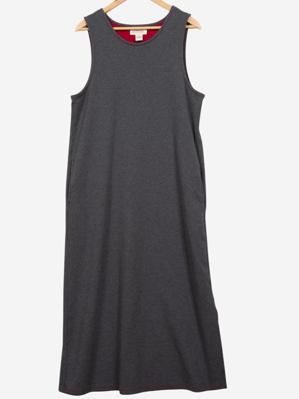 vintage 90s gray cotton minimalist quiet luxury maxi tank dress